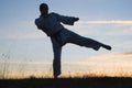 Man exercising outdoors