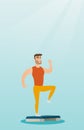 Man exercising on steeper vector illustration.