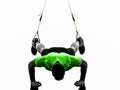 Man exercising suspension training trx silhouette Royalty Free Stock Photo