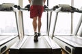Man exercising on treadmill in gym Royalty Free Stock Photo