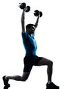 Man exercising weight training workout fitness posture