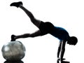 Man exercising workout fitness ball posture Royalty Free Stock Photo