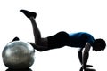 Man exercising workout fitness ball posture Royalty Free Stock Photo