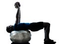 Man exercising workout fitness ball posture Royalty Free Stock Photo