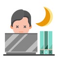 Don`t overworked yourself flat illustration