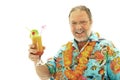 Man with exotic cocktail Royalty Free Stock Photo