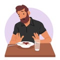 Man Experiencing Appetite Loss As A Gastritis Symptom, Reduced Cravings For Food, Decreased Enjoyment Of Eating