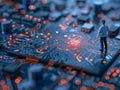 Man Exploring Advanced Circuit Board Technology