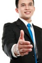 Man extending hand to shake Royalty Free Stock Photo