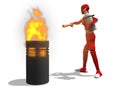 Man extinguish a fire Royalty Free Stock Photo