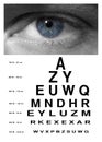 Man eye with test vision chart close up Royalty Free Stock Photo
