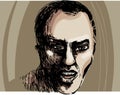 Man face artistic drawing illustration Royalty Free Stock Photo