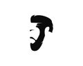 man face with beard logo template vector icon illustration