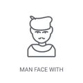 Man face with beret and goatee icon. Trendy Man face with beret