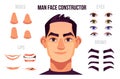 Man Face Constructor Elements