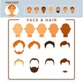 Man face constructor with sample of modern hairstyles
