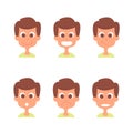 Man face with emotions set. Man emotion icons isolated on white. Man avatars collection. Royalty Free Stock Photo