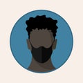 Man face with flu mask. Flat icon. Vector design Royalty Free Stock Photo