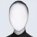 Man without a face, an impersonal man, mannequin. Anonymous portrait of a man, abstract identity. Illustration