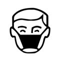 Man with face mask icon vector illustration