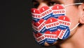 I voted stickers on face mask