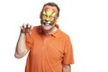 Man with face painting tiger Royalty Free Stock Photo