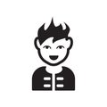 Man face with spiky hair icon. Trendy Man face with spiky hair l Royalty Free Stock Photo