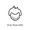 Man face with spiky hair icon. Trendy modern flat linear vector Royalty Free Stock Photo