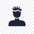 Man face with spiky hair transparent icon. Man face with spiky h Royalty Free Stock Photo