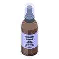 Man face spray icon isometric vector. After person shave