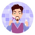 Man Face Wash. Washing, Shaving, Moisturizing Royalty Free Stock Photo