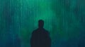 A Man Facing Digital Rain Royalty Free Stock Photo