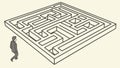 Man Facing Maze Ã¢â¬\' Challenge Problem Solving Art, vector design Generative AI Royalty Free Stock Photo