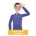 Man fainting. Sick person with a dizziness