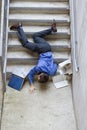 Man Falling Down Stairs Royalty Free Stock Photo