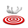 Man falling down to red target Royalty Free Stock Photo