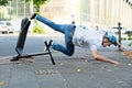 Man Falling From E-Scooter Royalty Free Stock Photo
