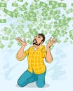 Man and falling money Royalty Free Stock Photo