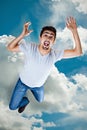 Man falling from the sky Royalty Free Stock Photo