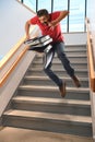 Man Falling on Stairs Royalty Free Stock Photo