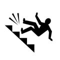 Man falling from stairs vector pictogram Royalty Free Stock Photo