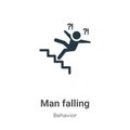 Man falling vector icon on white background. Flat vector man falling icon symbol sign from modern behavior collection for mobile Royalty Free Stock Photo