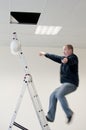 Man falls from ladder Royalty Free Stock Photo