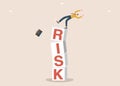 Man falls from risk cubes Royalty Free Stock Photo