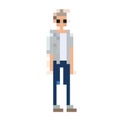 Man fashion pixel isolate Royalty Free Stock Photo