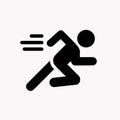 Running man, athletics, marathon, summer sport, run icon isolated on white background.