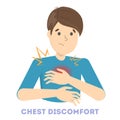 Man feel the chest discomfort. Heart attack Royalty Free Stock Photo