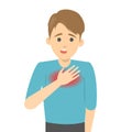 Man feel the chest discomfort. Heart attack Royalty Free Stock Photo