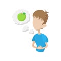 Man feel hungry icon, cartoon style Royalty Free Stock Photo