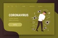Man feeling sickness epidemic MERS-CoV bacteria floating influenza virus cells wuhan coronavirus 2019-nCoV pandemic